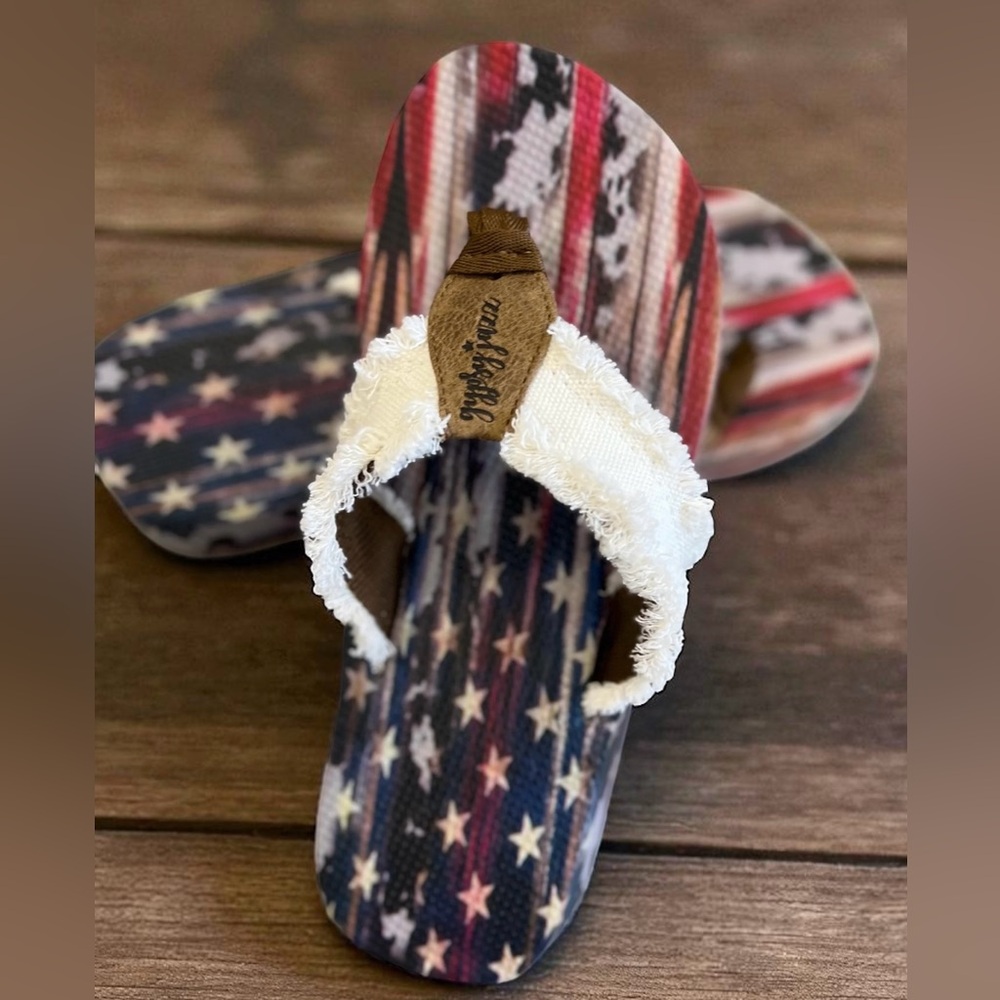 Gypsy Jazz Red and Blue Star Sandals